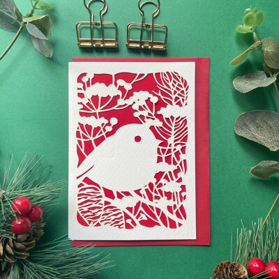 Süße Rotkehlchen Weihnachtskarte