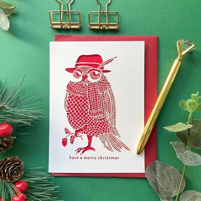 Christmas owl card