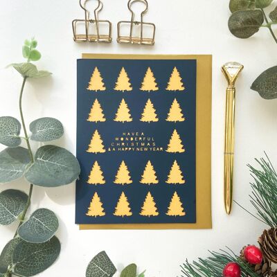 Tarjeta de patrón de árbol de Navidad