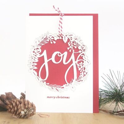 Pop out “Joy” wreath card