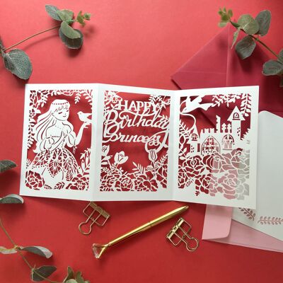 3D Princess birthday card, Fairytale birthday card