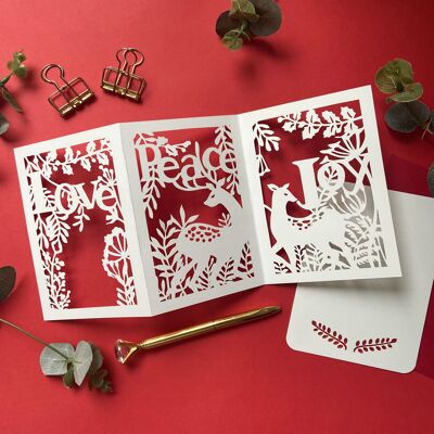 Amour 3D, paix, carte de joie, carte de décor de Noël