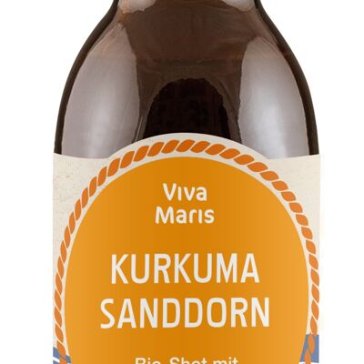 Viva Maris Bio Shot curcuma e olivello spinoso, vegano, 100 ml in bottiglia marrone