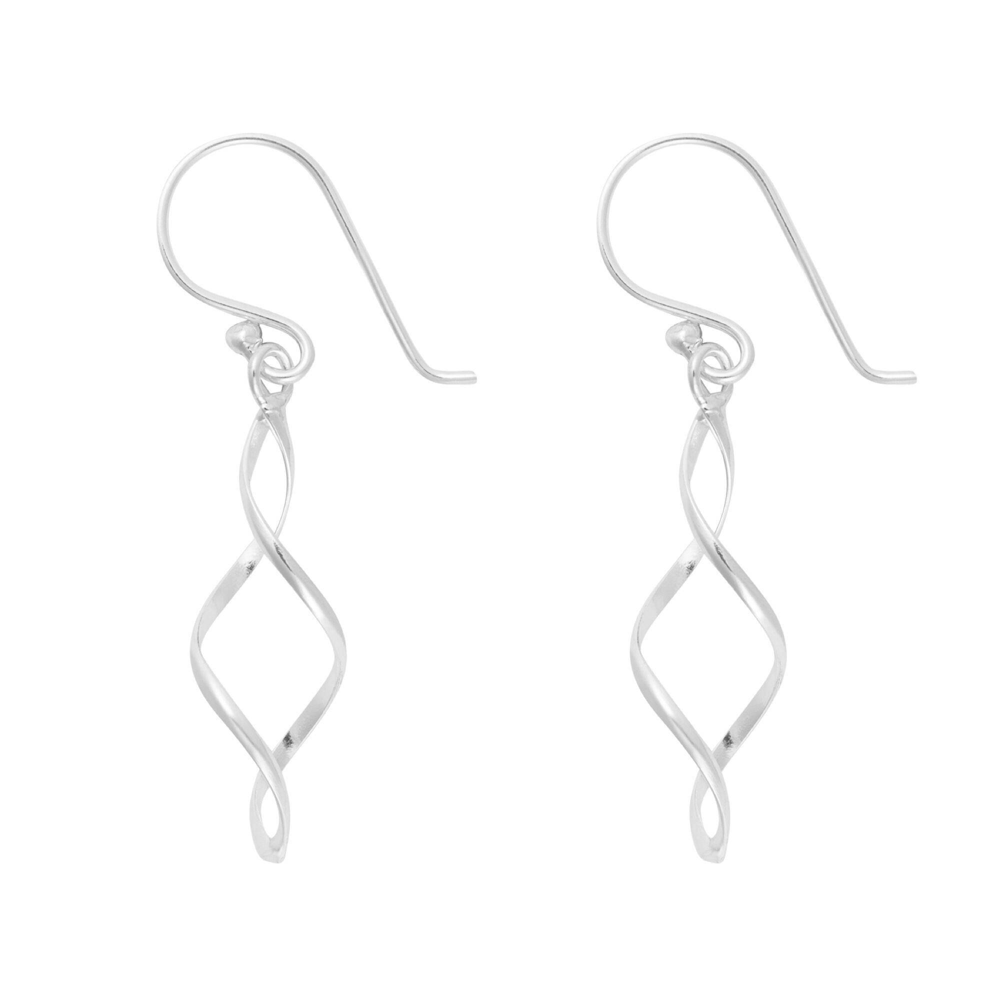 Pretty Spiral Silver Earrings