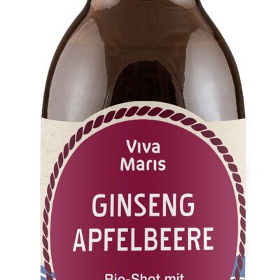 Viva Maris Bio Shot Ginseng & Chokeberry, végétalien, 100 ml dans une bouteille brune