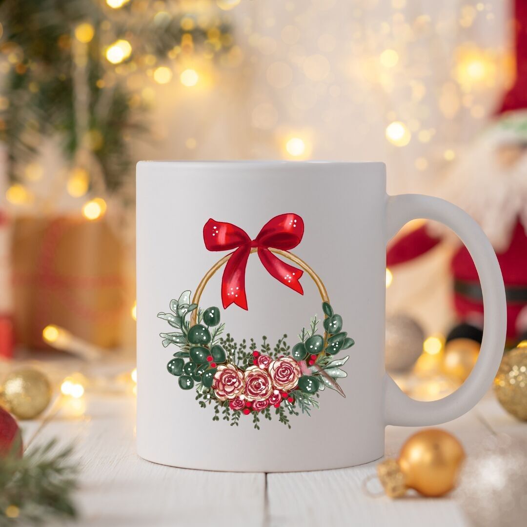 Mug en céramique de Noël "Couronne de Noël"