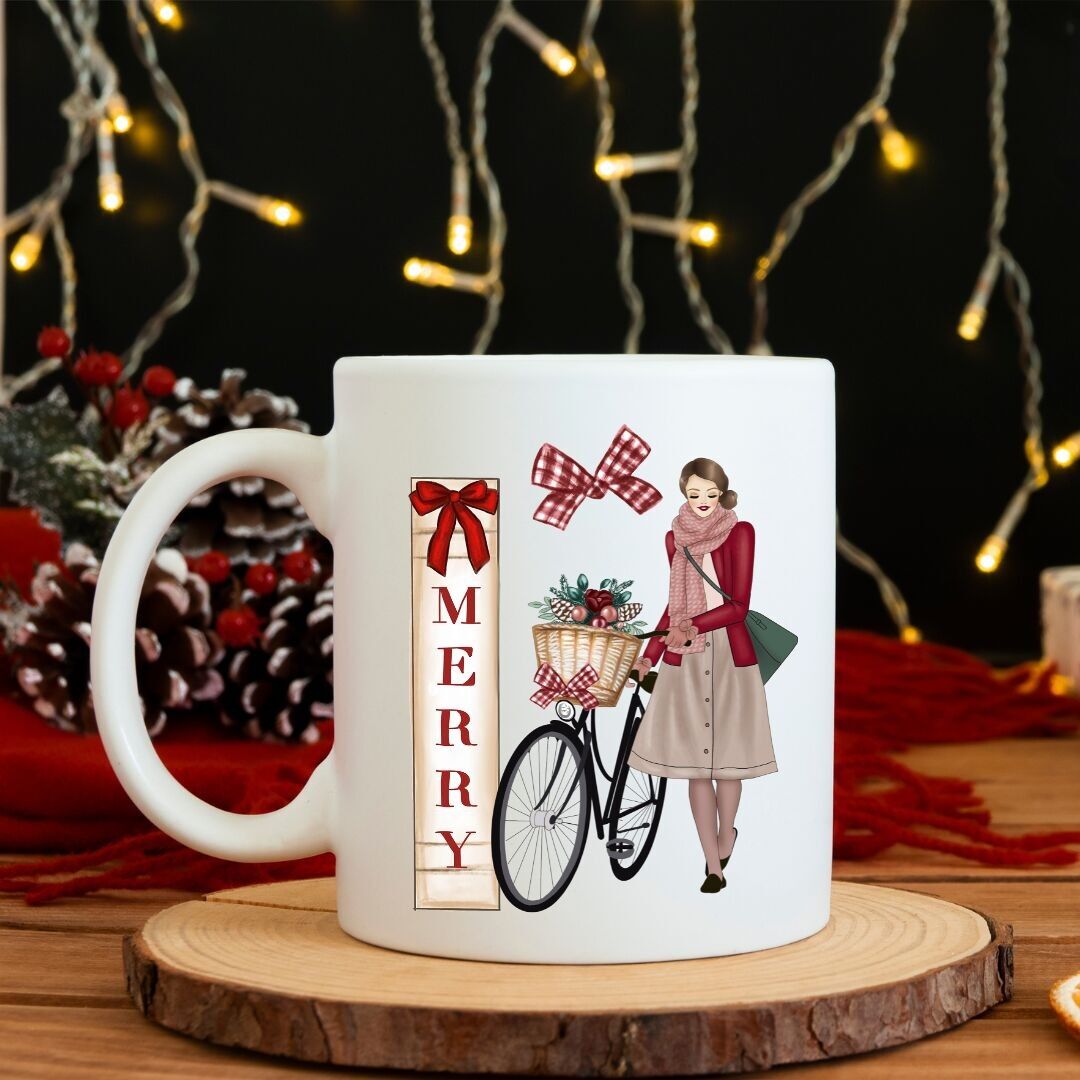 Weihnachtliche Keramiktasse „Verzauberter Spaziergang“