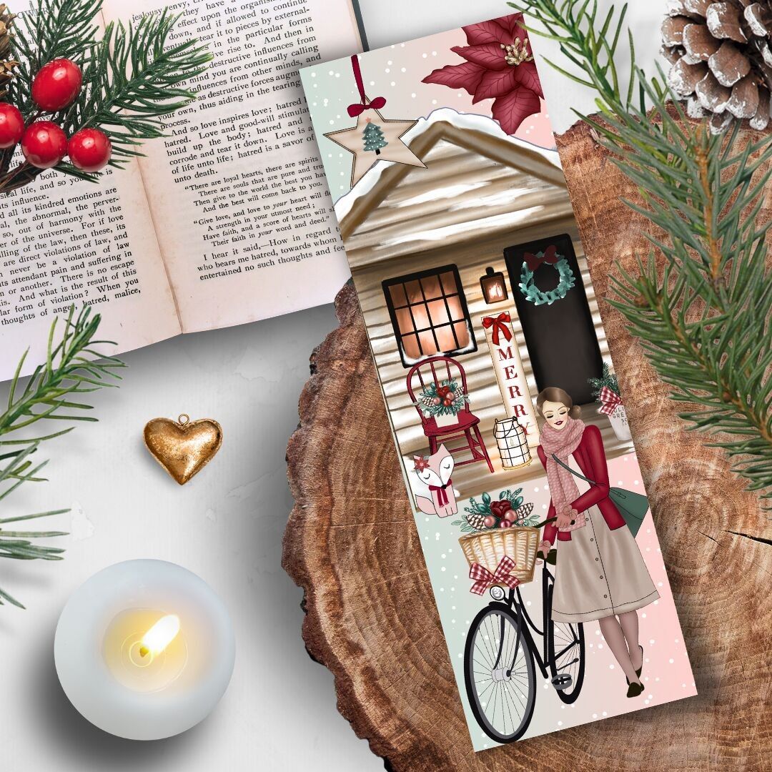 Segnalibro natalizio "Chalet di Natale" 18X6cm