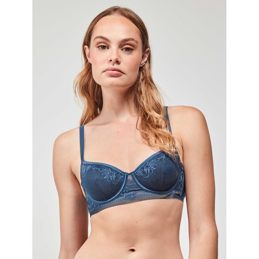 Reggiseno capiente con ferretto e coppe in foam C e D - 2/10081T BLU