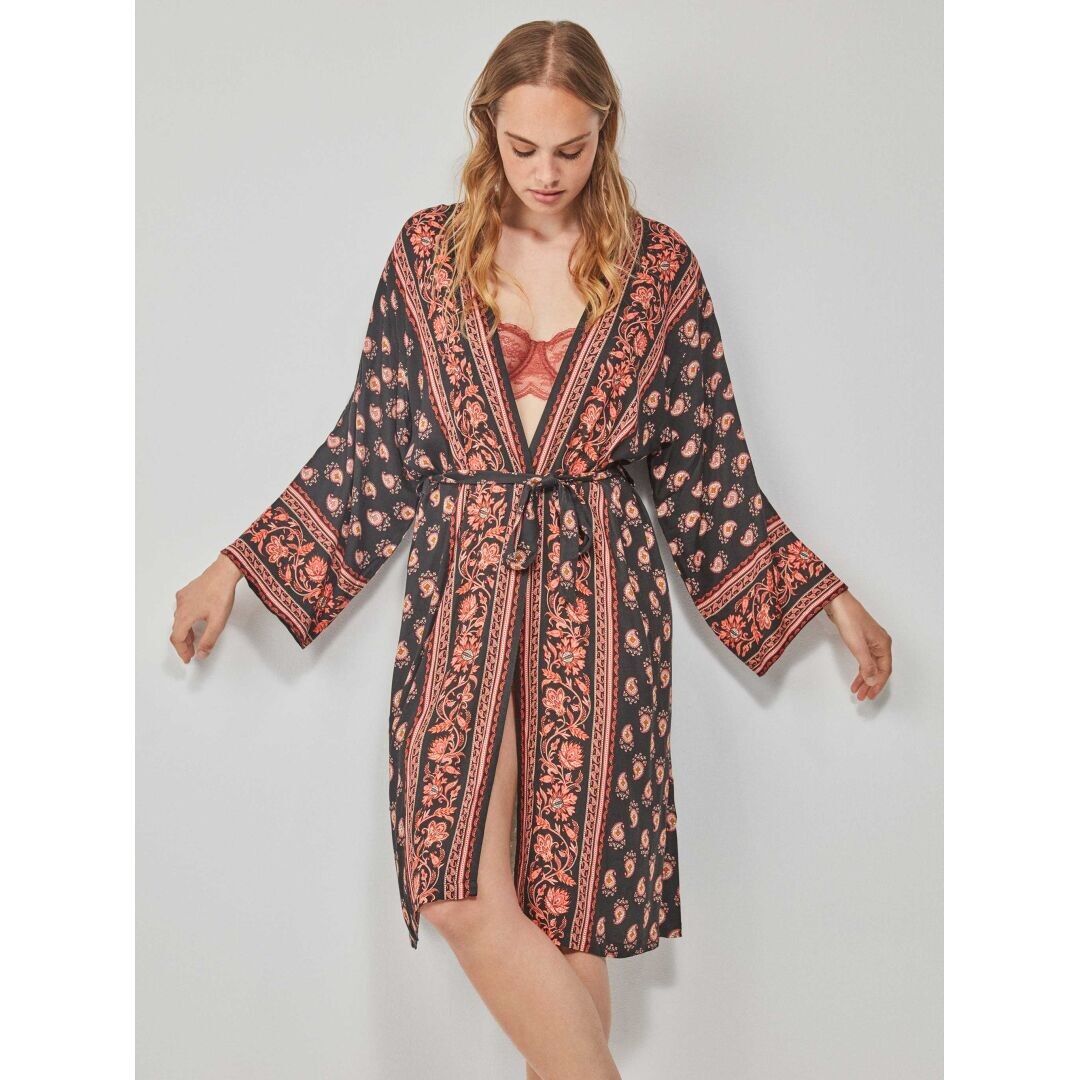 Langer Bademantel mit Paisley-Print – 2/20190U PRINTED