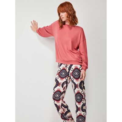 Pijama punto de algodón pantalón estampado - 2/20193S FRAMBUESA