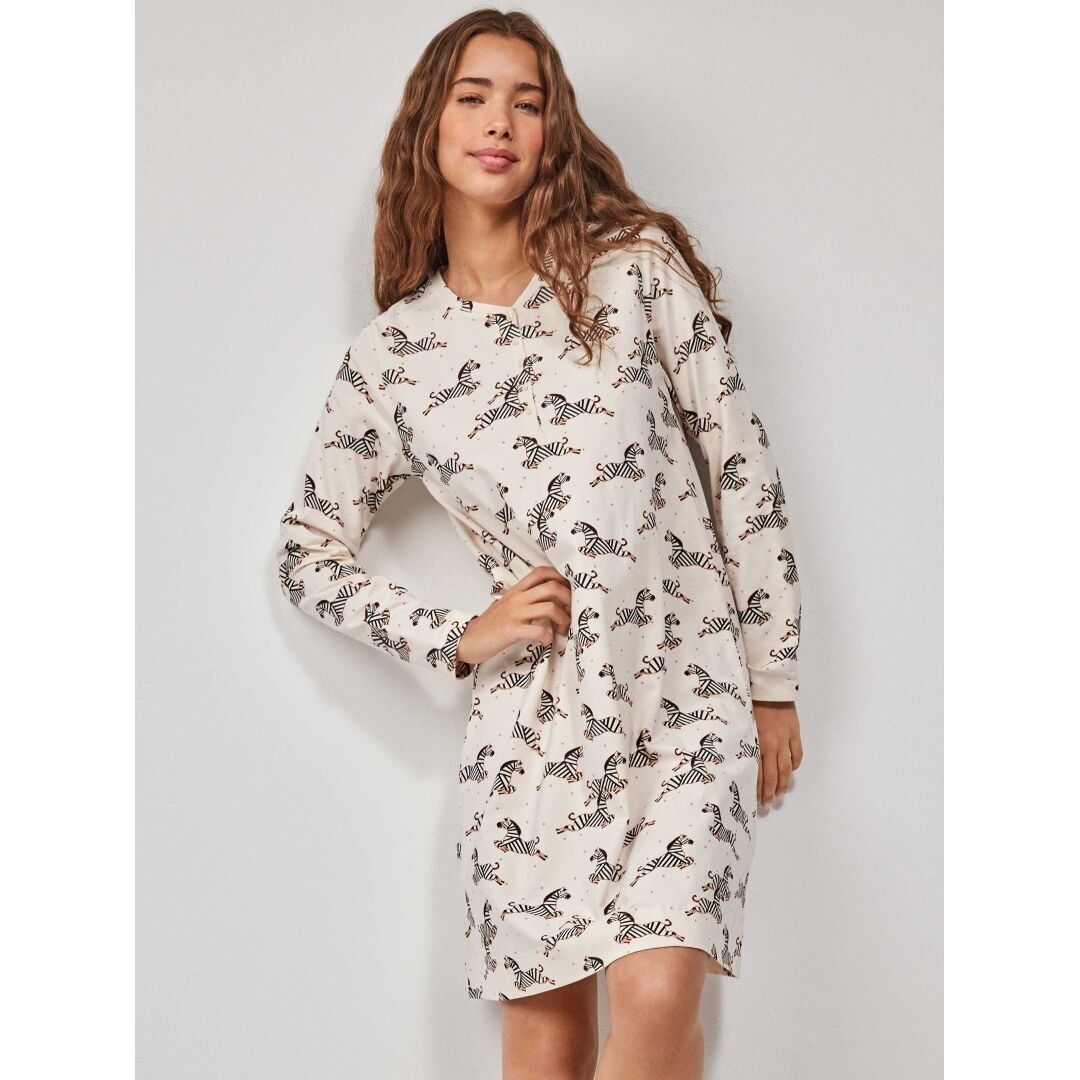 Camicia da notte lunga con stampa zebrata - 2/20213U PRINTED