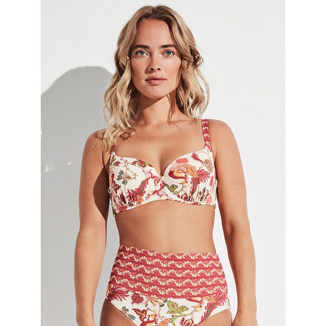 Bikini con coppe top capienti tessuto B-C-D - 2/30014T STAMPATO