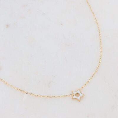 Gold Aldos necklace with white enamel star