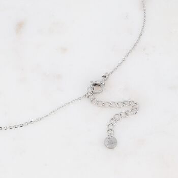 Collier Anzo shiny rhodium avec zirconiums blancs 2