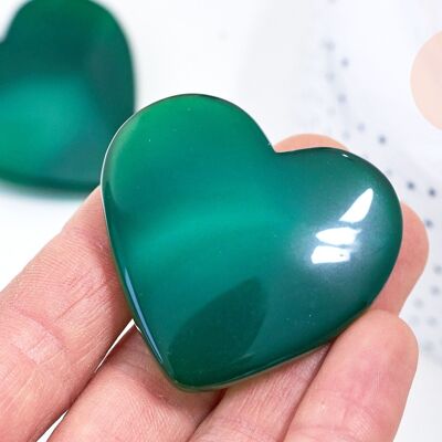 Corazón de ágata natural verde drusa, ágata natural enrollada, piedra semipreciosa, sesión de litoterapia, 47mm, x1 G5652