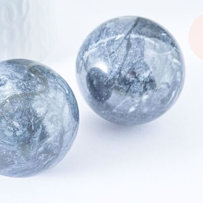 Natural Blue Calcite Ball Stone 47-50mm, Lithotherapy Stone Home Decoration, x1, G5769