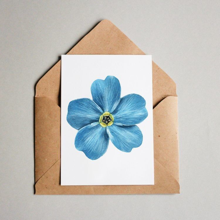 Postkarte Flachs / Echter Lein