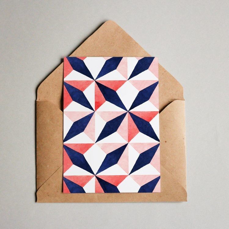 Postkarte Muster #046 Wasserfarben