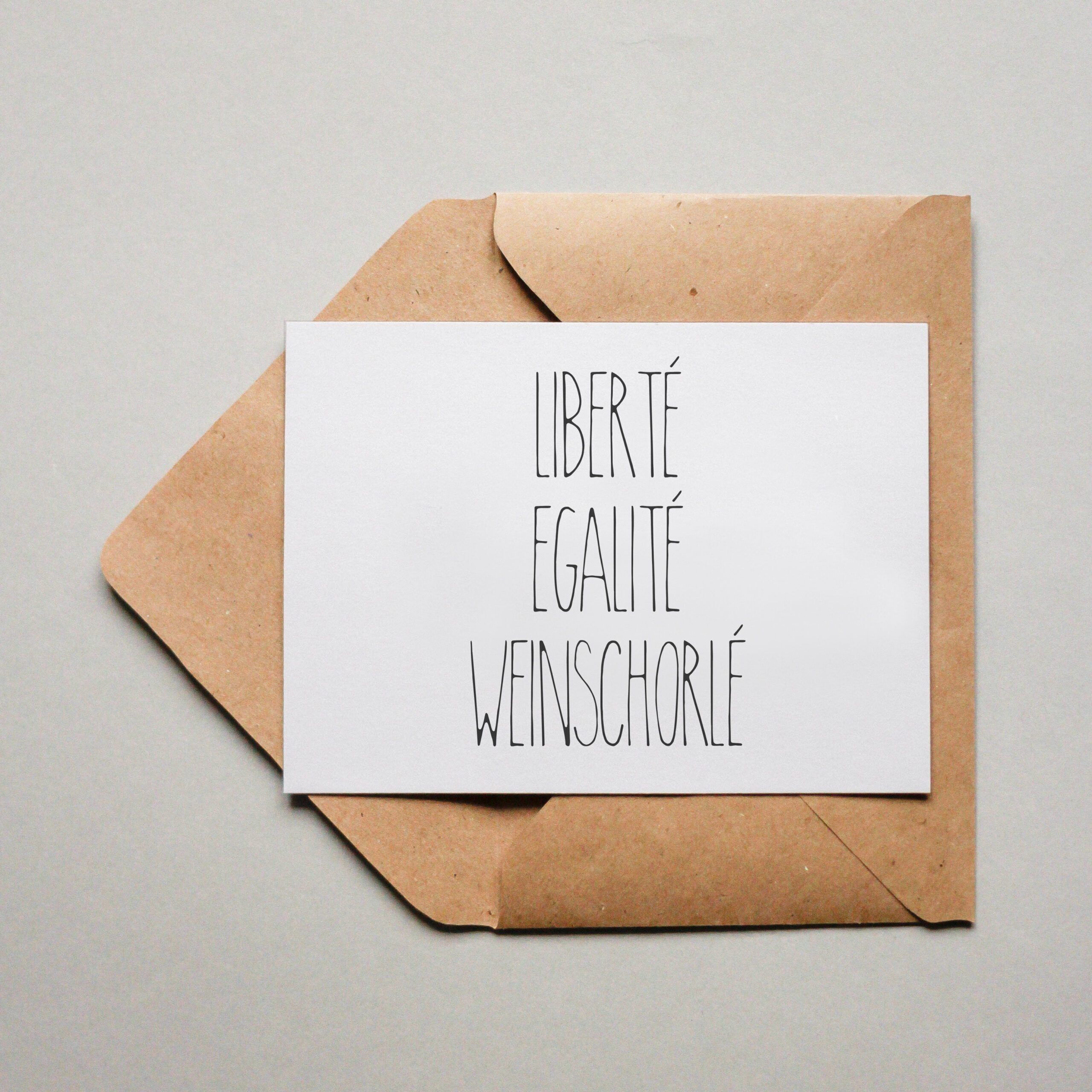 Carte postale Liberté égalité spritzer au vin