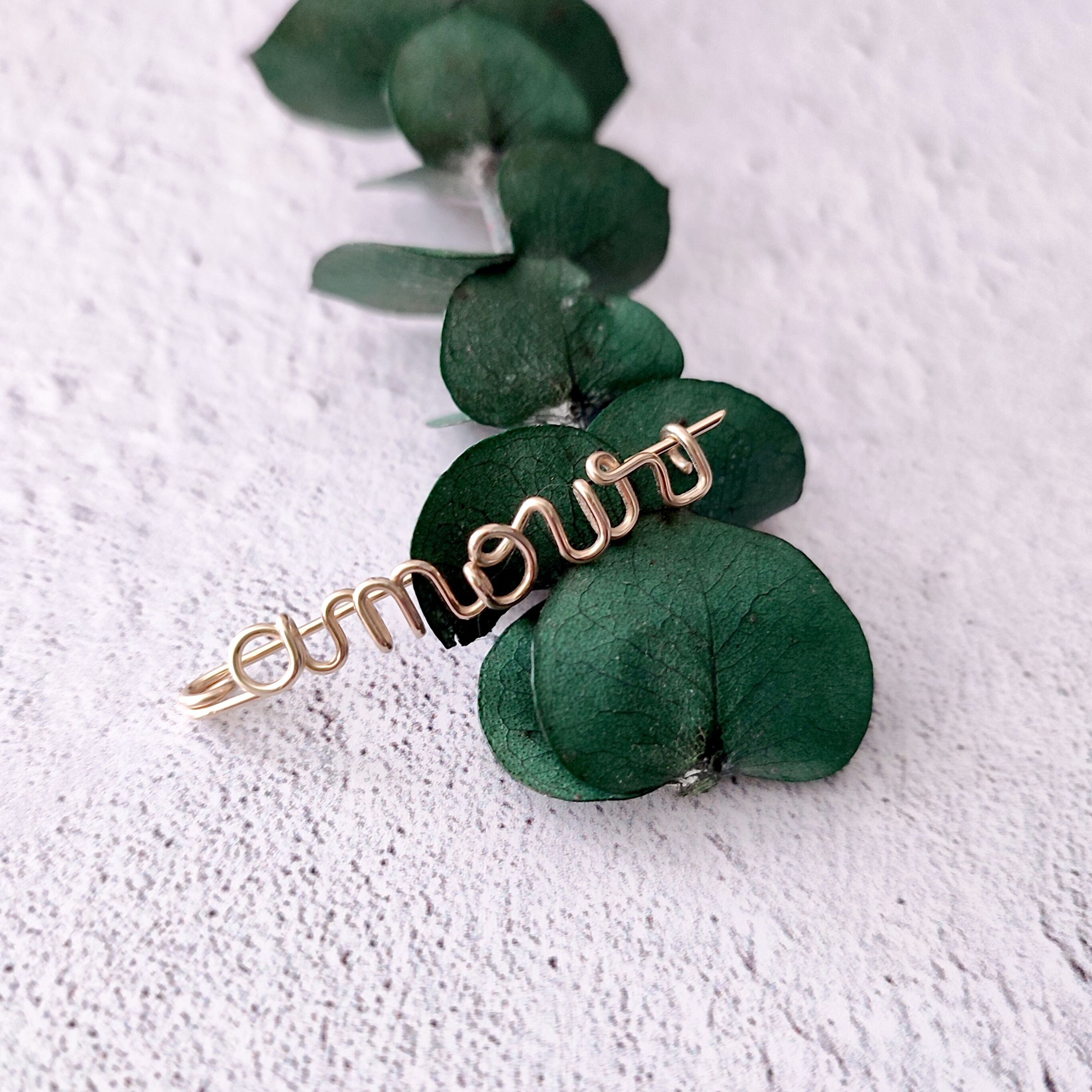 Personalized Message Brooch, 14k Gold Filled, Rose Filled and 925 Silver, French Craftsmanship