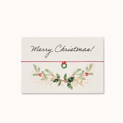 Biglietto braccialetto: vischio di buon Natale