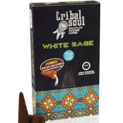 Salvia bianca - Coni di incenso a riflusso Tribal Soul Hari Darshan