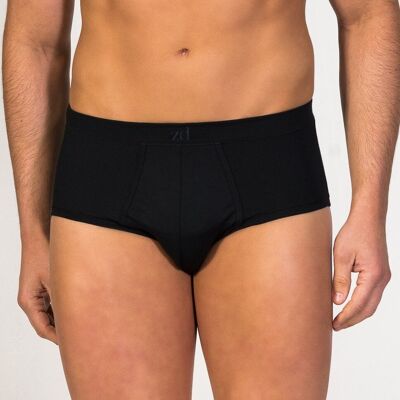 Slip con patta frontale in micromodal nero