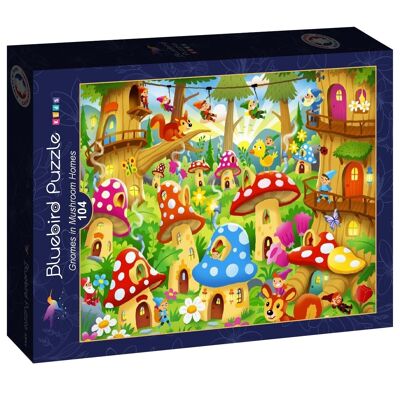 Bluebird 104 Piece Puzzle - Gnomes in Mushroom Homes