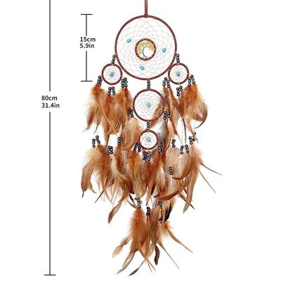 Attrape-rêves en plumes 80 cm