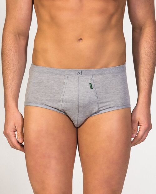 Fly front Senior Brief grey plus size