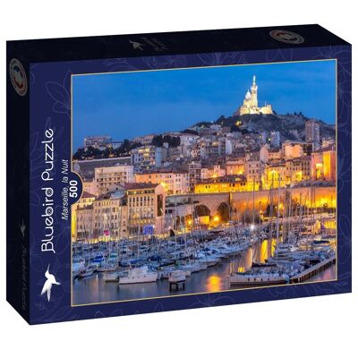 Bluebird 500 Piece Puzzle - Marseille at Night