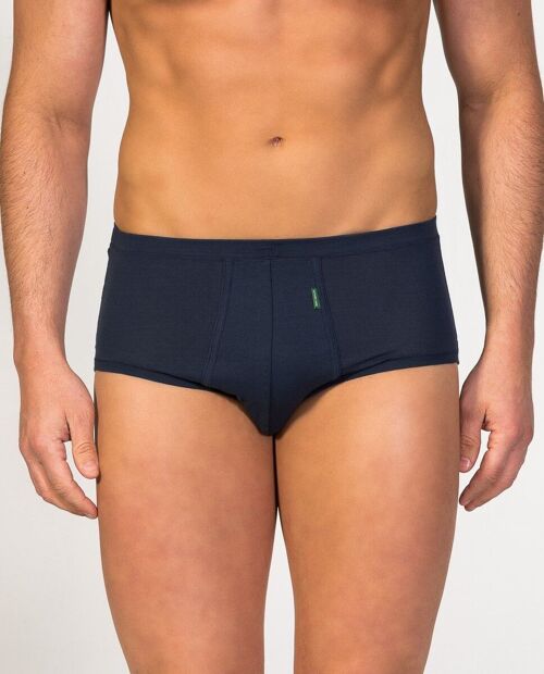 Fly front Senior Brief navy blue plus size