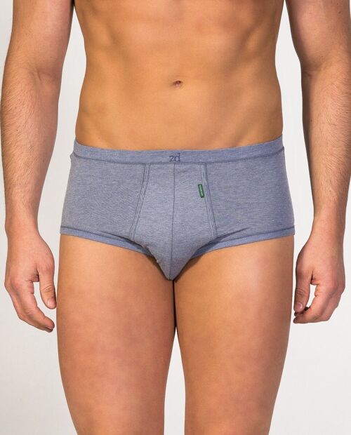 Fly front Senior Brief denim blue plus size