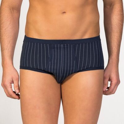 Pinstriped fly front Brief navy blue