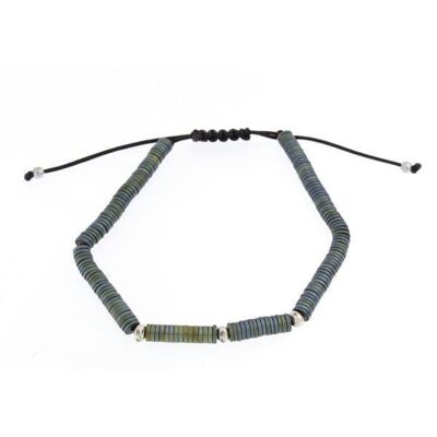 BRACELET EN ARGENT ET HÉMATITE