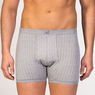 Pinstriped fly front Boxer grey plus size