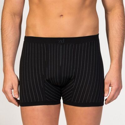 Pinstriped fly front Boxer black plus size