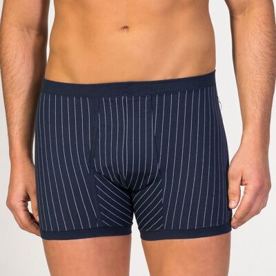 Pinstriped fly front Boxer navy blue