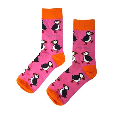 Save the Pink Puffin Bamboo Socks