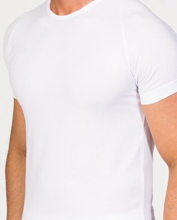 T-shirt col rond coton égyptien blanc 3