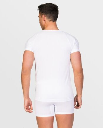 T-shirt col V coton égyptien blanc 2