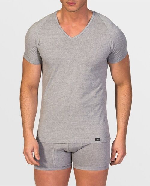 V-neck T-shirt Egyptian Cotton grey