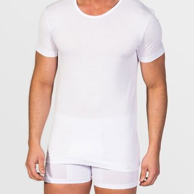 Crew-neck T-shirt Mercerized Cotton white