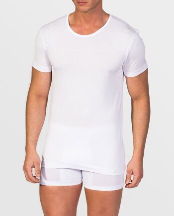 T-shirt col rond Coton mercerisé blanc 1