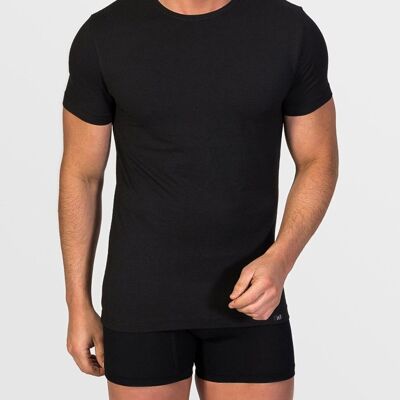 T-shirt girocollo Filato di soia nero