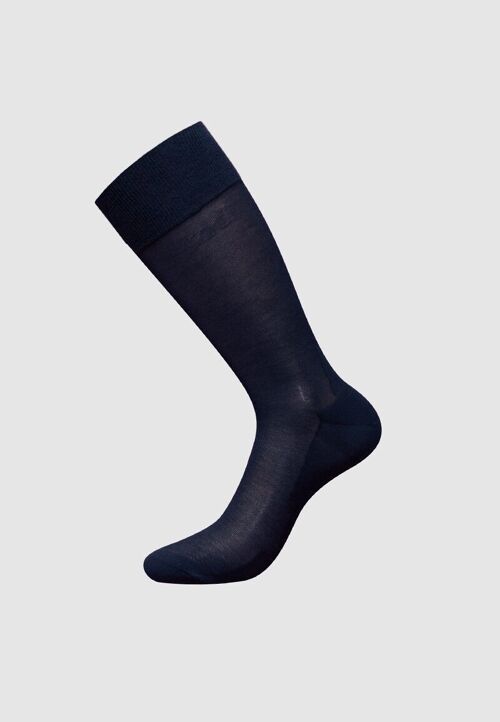 Mercerized cotton Socks navy blue size simple
