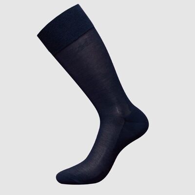 Chaussettes coton mercerisé bleu marine taille simple