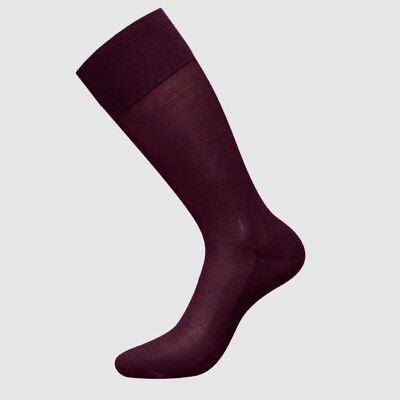 Chaussettes coton mercerisé bordeaux taille simple