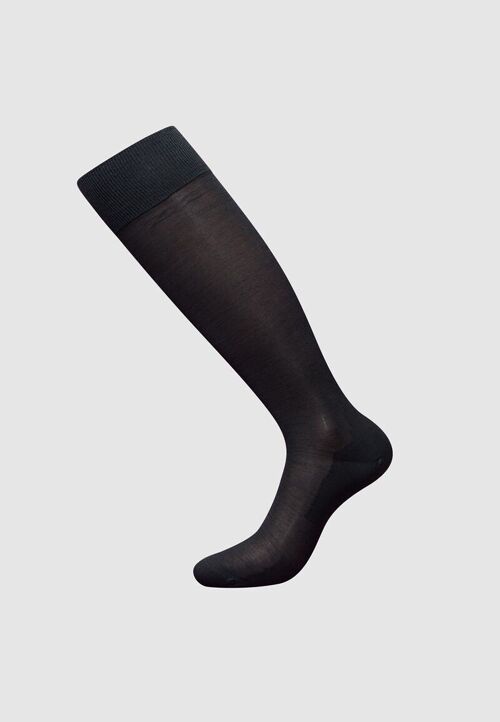 Mercerized cotton knee Socks graphite size simple